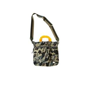 Green and Black Crossbody Bag with Camouflage Design